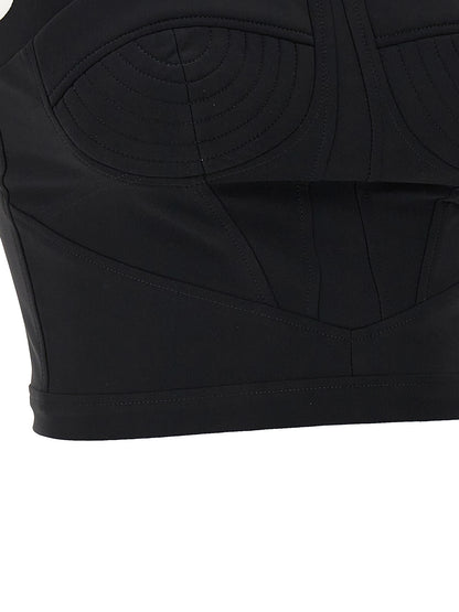 Nensi Dojaka Black Polyamide Tank Tops