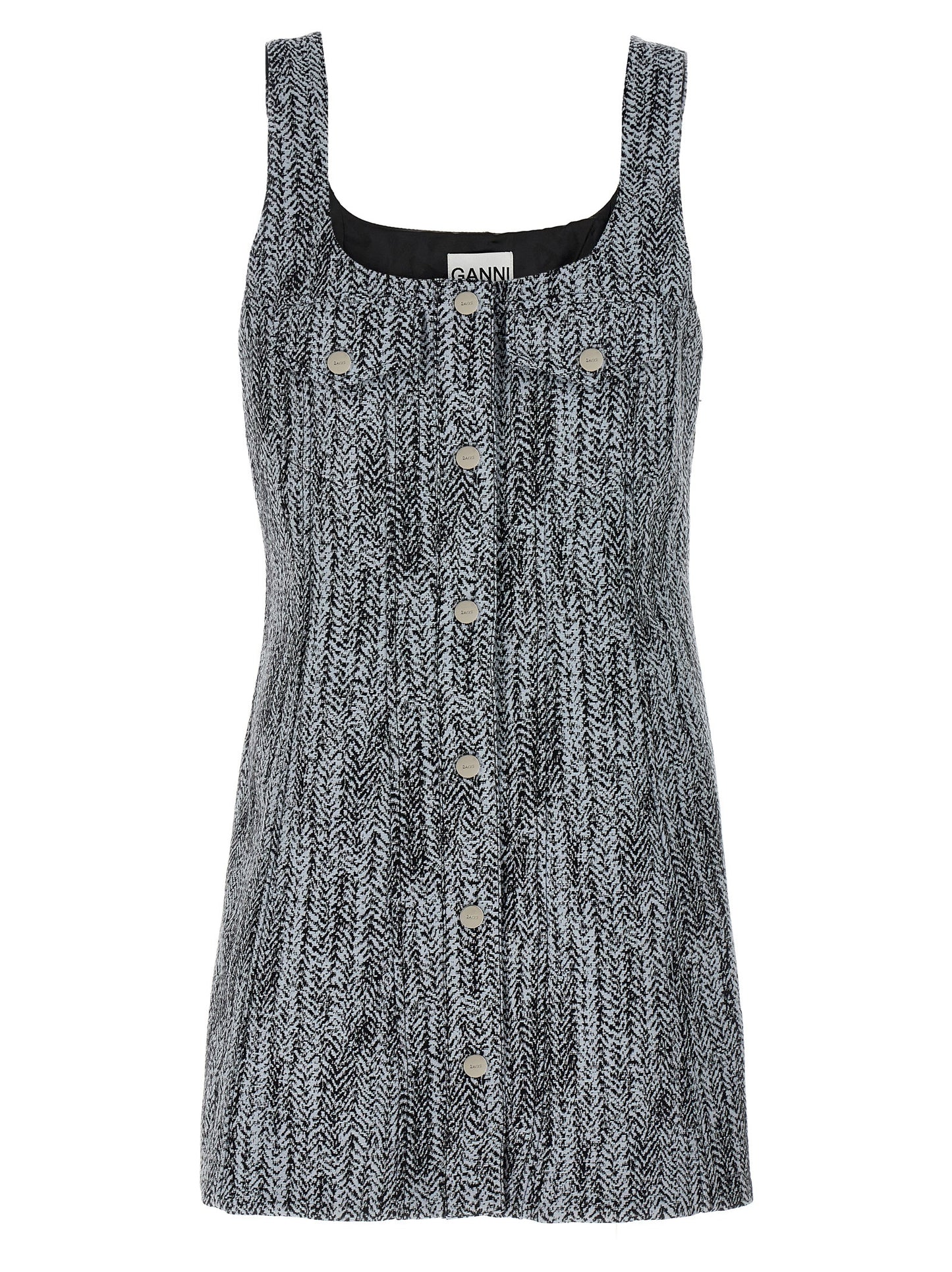 Ganni Multicolor Cotton Short Dress