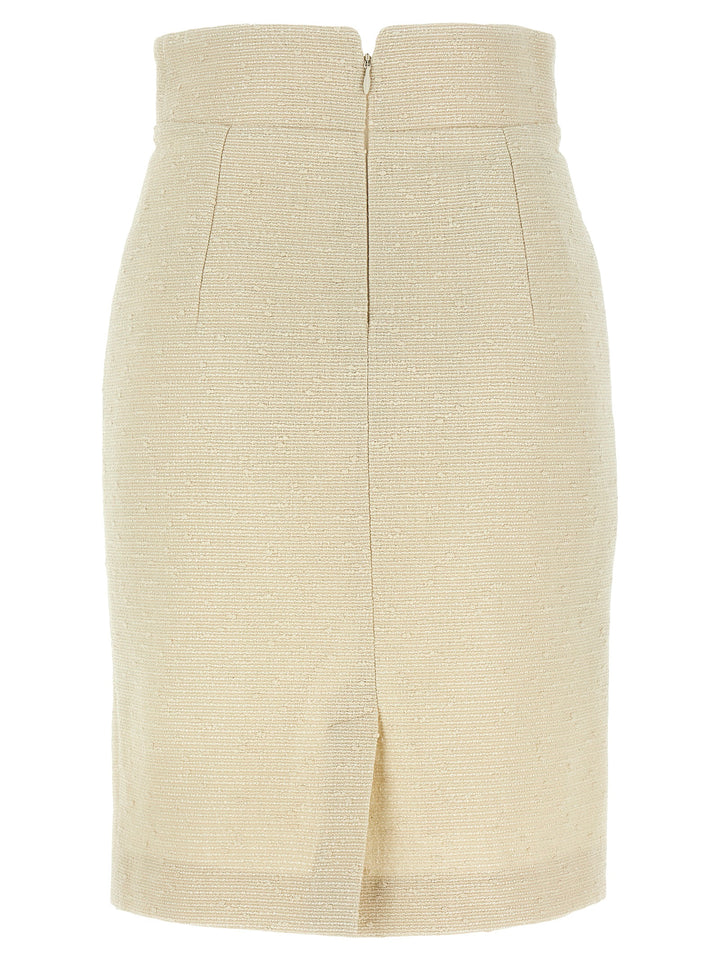 Tagliatore Beige Cotton Midi Skirt