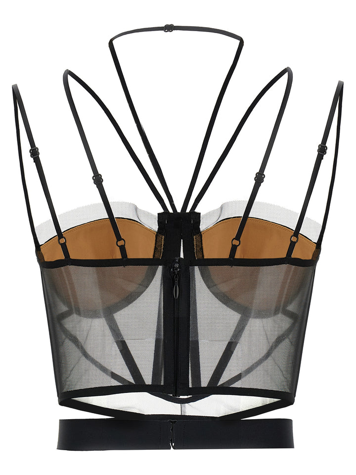 Nensi Dojaka Black Polyamide Tank Tops