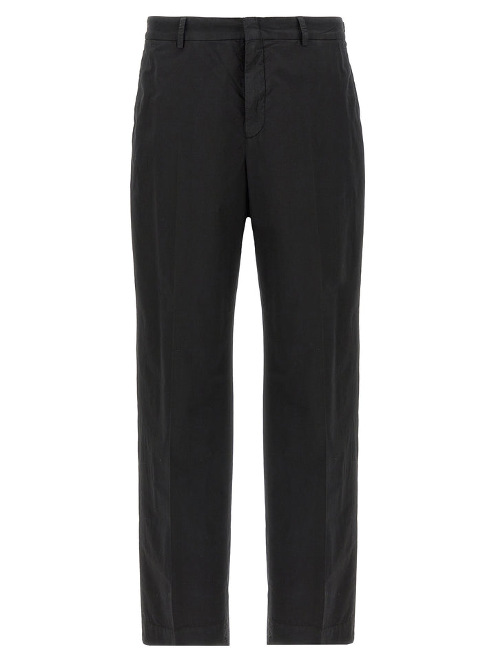CELLAR DOOR Black Cotton Casual Pants