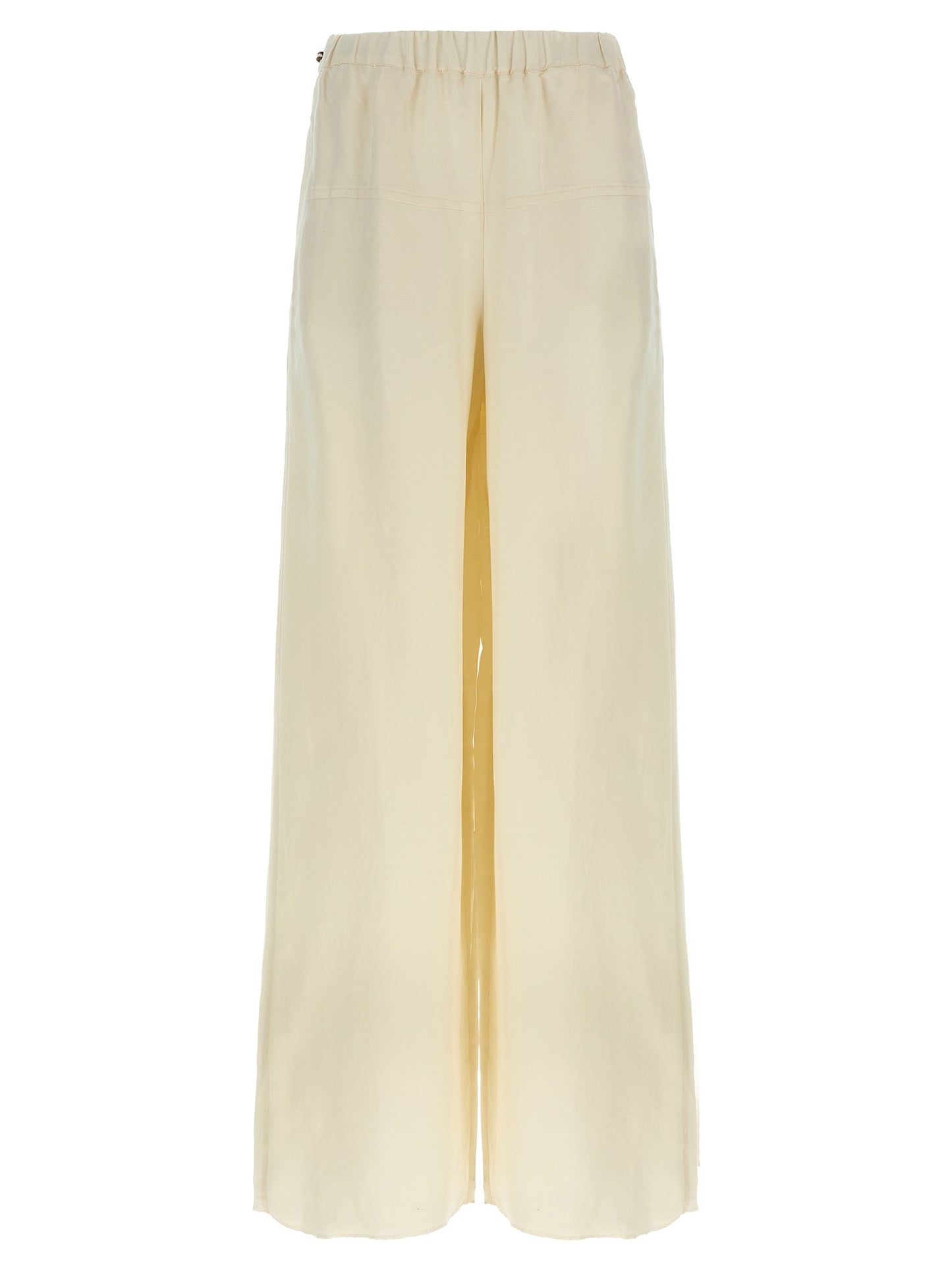 Max Mara White Flax Casual Pants