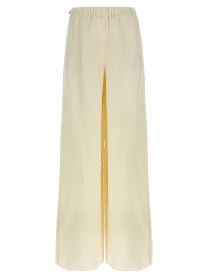 Max Mara White Flax Casual Pants