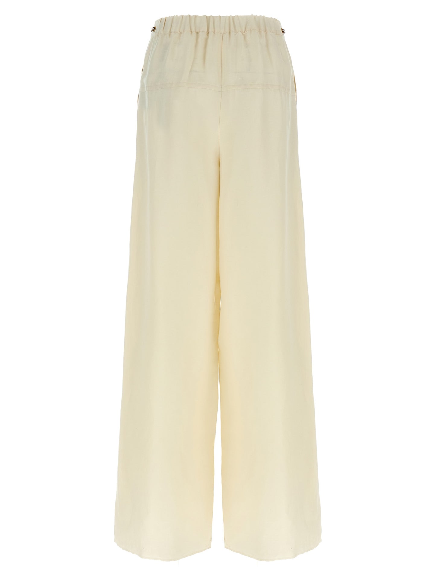 Max Mara White Flax Casual Pants