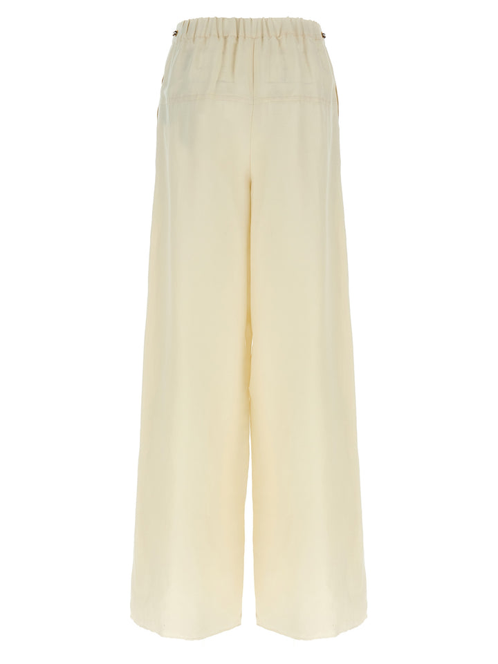 Max Mara White Flax Casual Pants