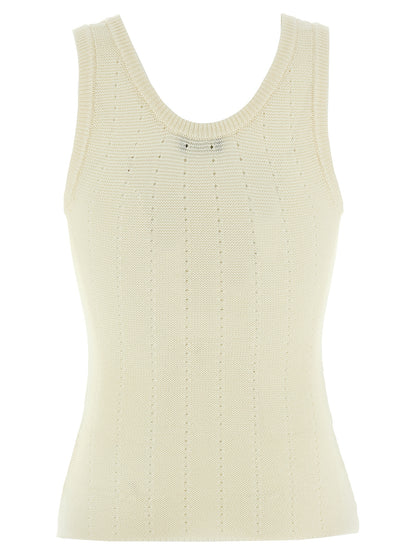 Etro White Silk Sleeveles T-Shirt