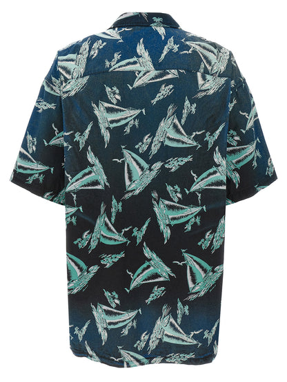 Maison Mihara Yasuhiro Blue Rayon Blouse