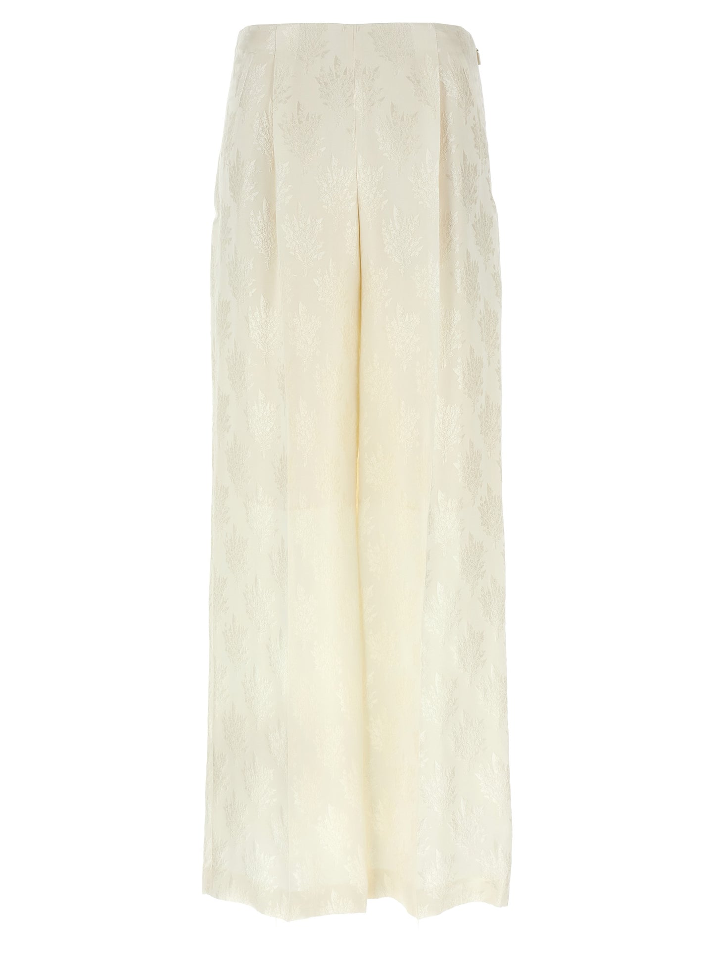 Fendi White Silk Casual Pants