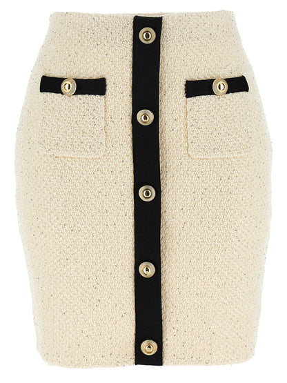 Self-Portrait Bicolor Cotton Long Skirt