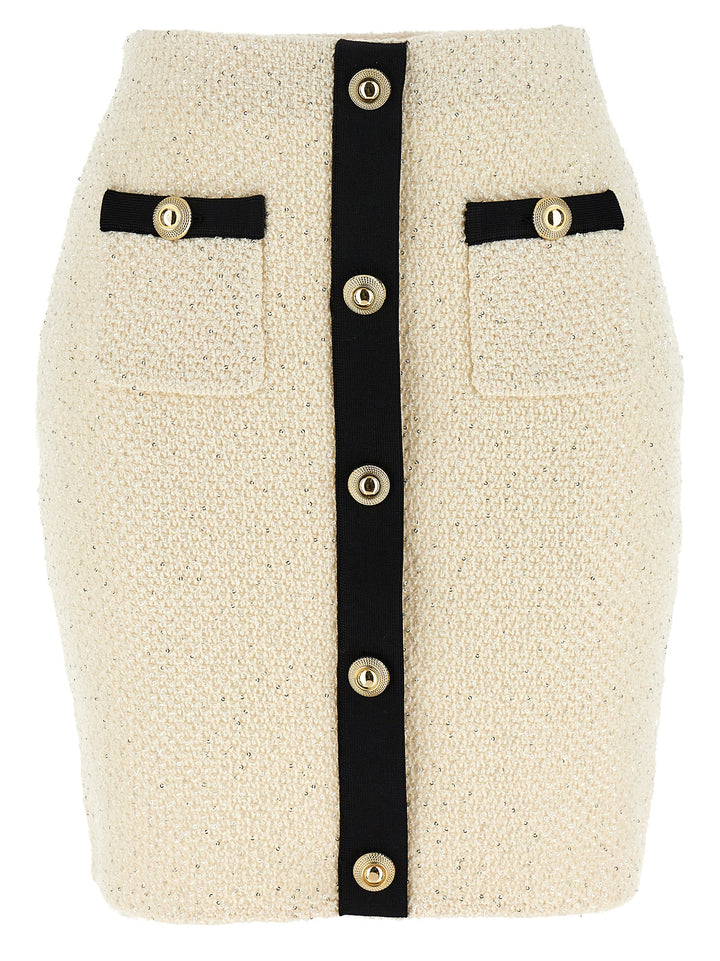 Self-Portrait Bicolor Cotton Long Skirt