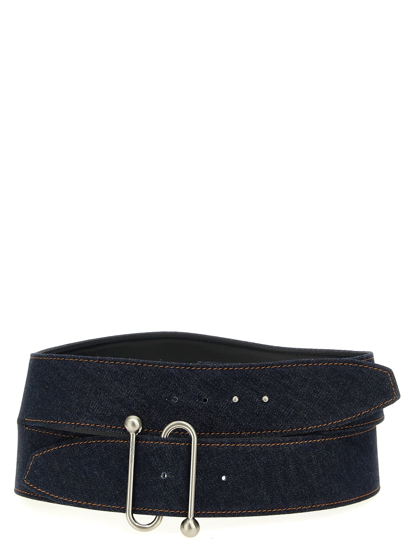 Sportmax Blue Cotton High-Waist Belt