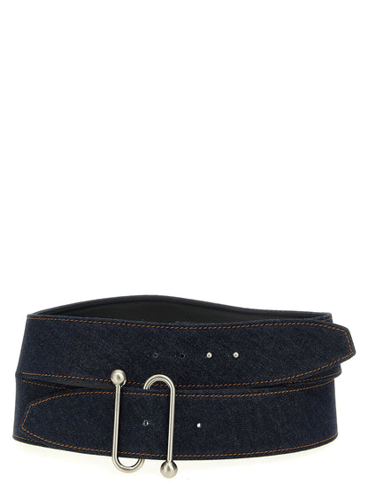 Sportmax Blue Cotton High-Waist Belt