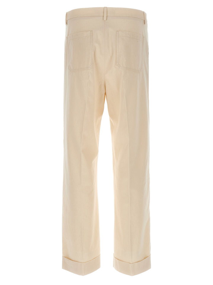 Valentino Garavani Beige Cotton Casual Pants
