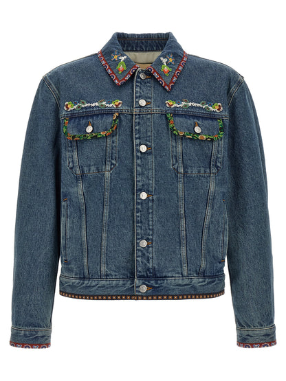 Valentino Garavani Blue Polyamide Denim Jacket