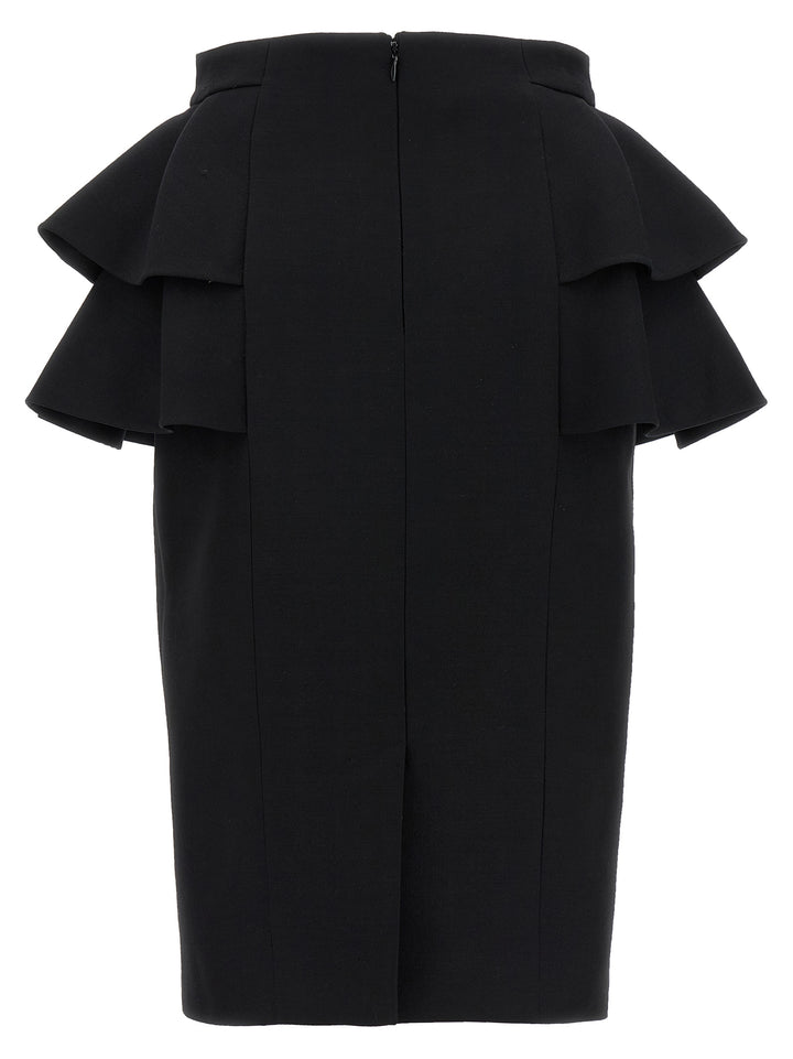 Valentino Garavani Black Virgin Wool Midi Skirt