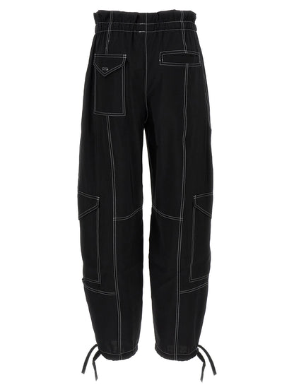 Ganni Black Viscose Casual Pants