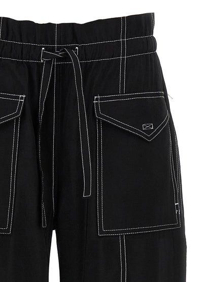 Ganni Black Viscose Casual Pants