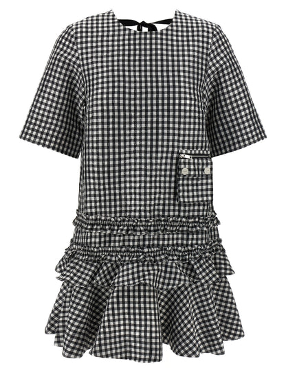 Ganni Bicolor Polyester Short Dress