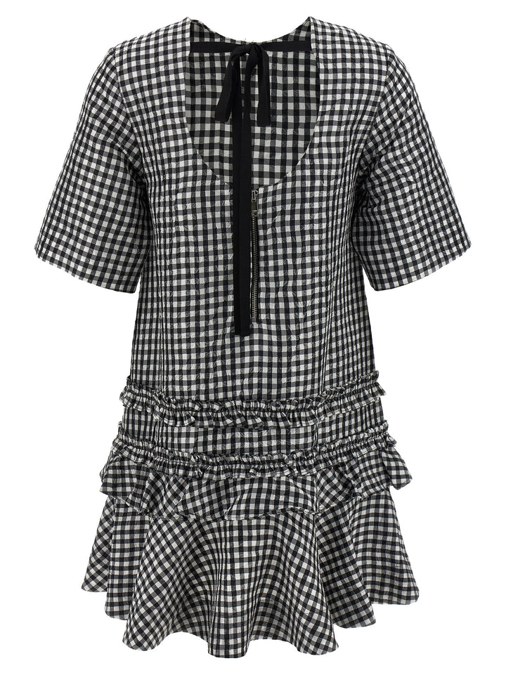 Ganni Bicolor Polyester Short Dress