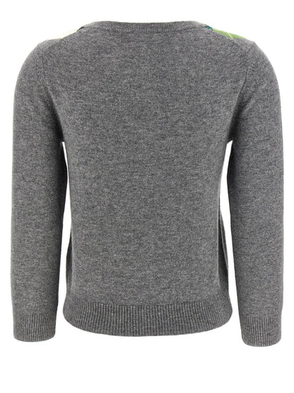 Ganni Gray Merino Wool Cardigan