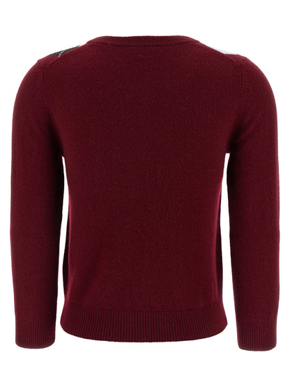 Ganni Bordeaux Merino Wool Cardigan