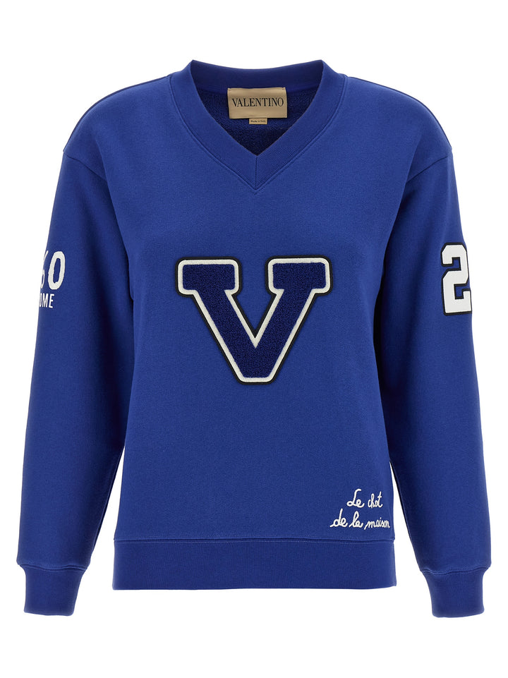 Valentino Garavani Blue Cotton Sweatshirt