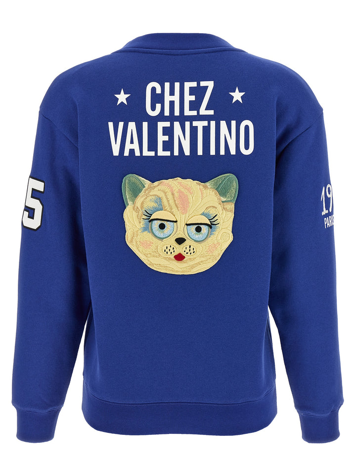 Valentino Garavani Blue Cotton Sweatshirt