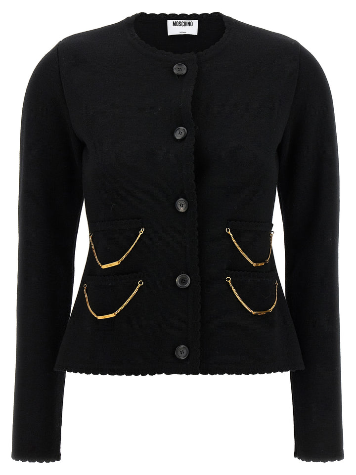 Moschino Black Virgin Wool Cardigan