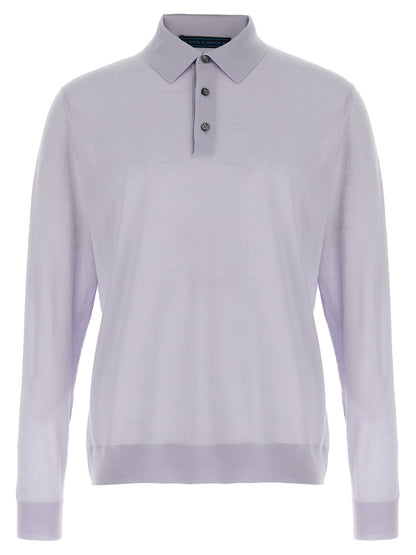 Kiton Blue Wool Polo Shirt