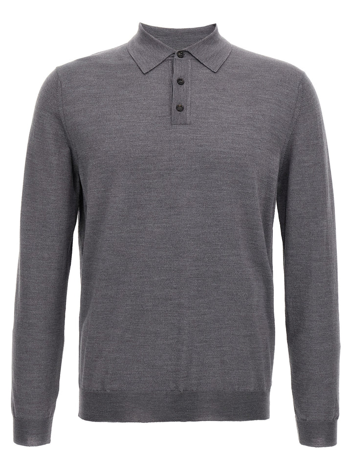 ZANONE Gray Virgin Wool Polo Shirt