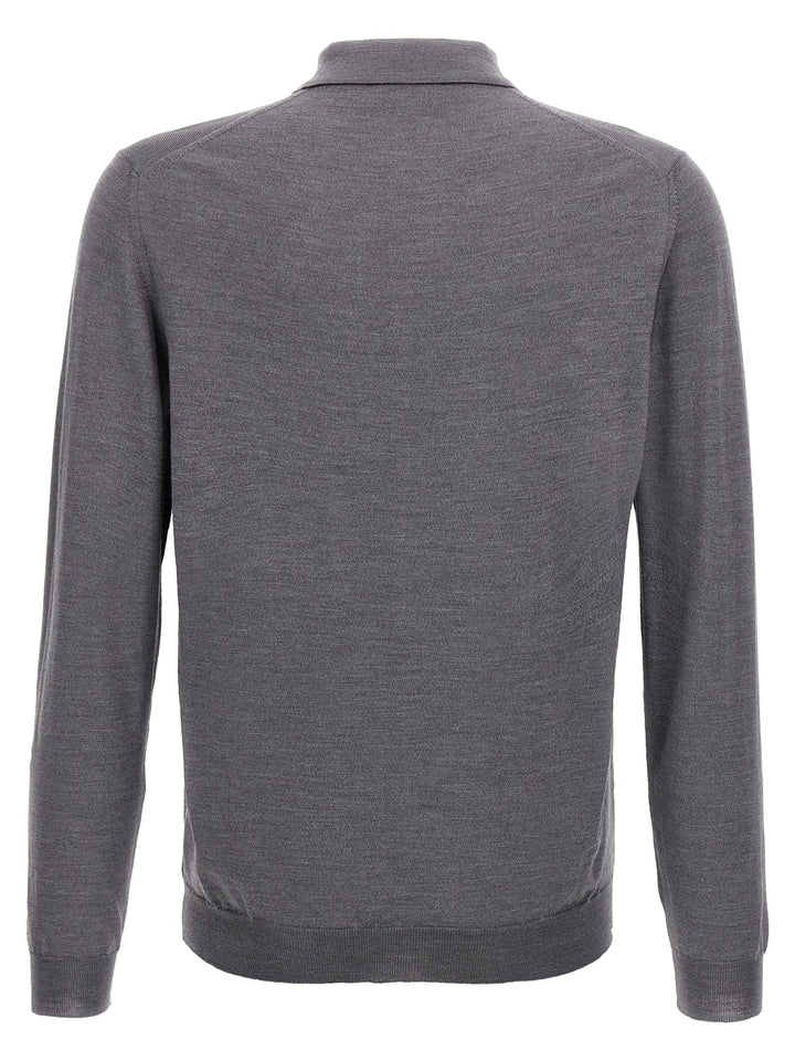 ZANONE Gray Virgin Wool Polo Shirt
