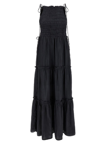 Ganni Gray Viscose Long Dress