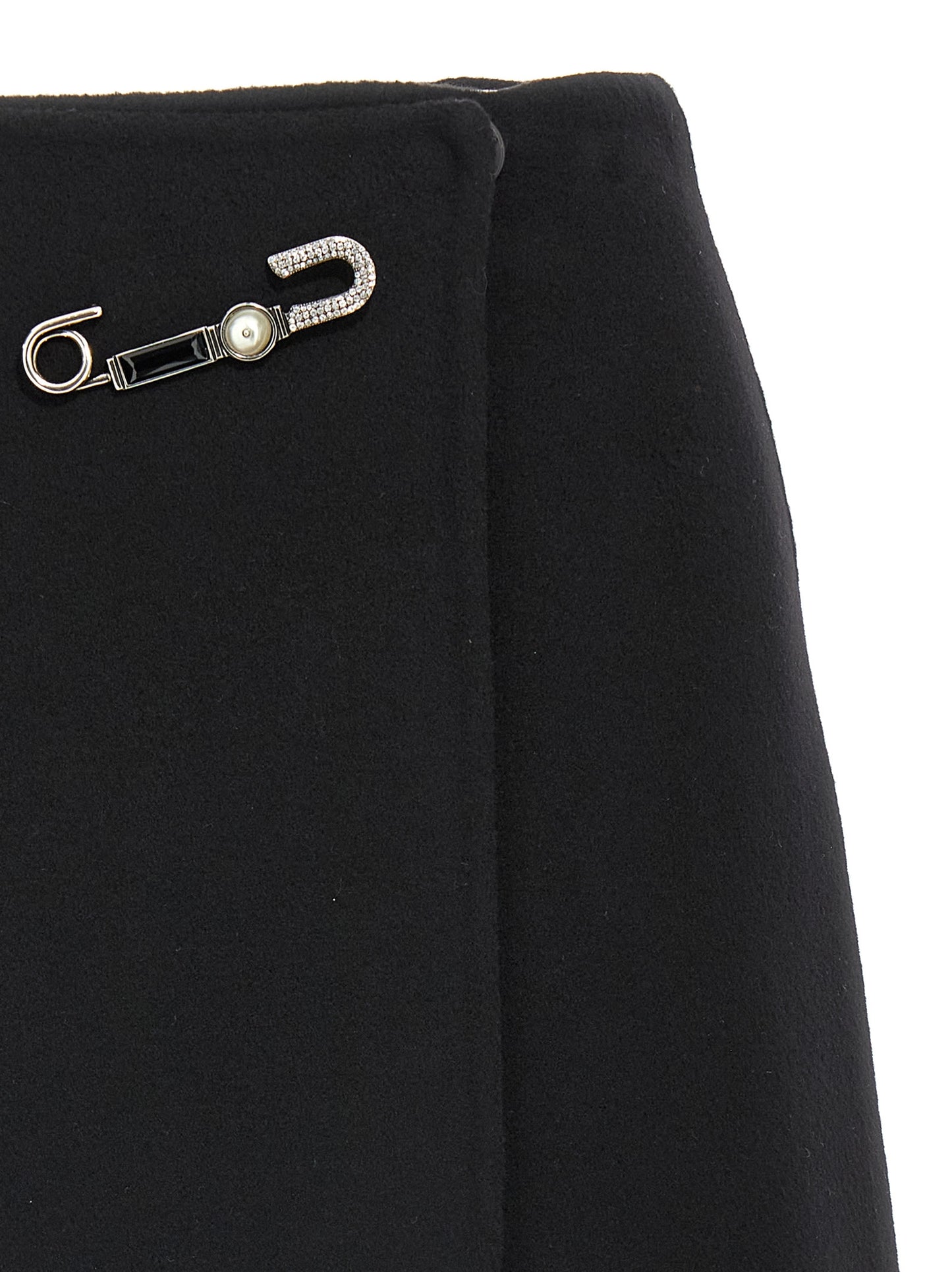 Ermanno Scervino Black Virgin Wool Long Skirt