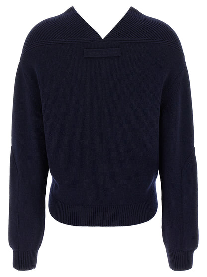 Victoria Beckham Blue Wool Cardigan
