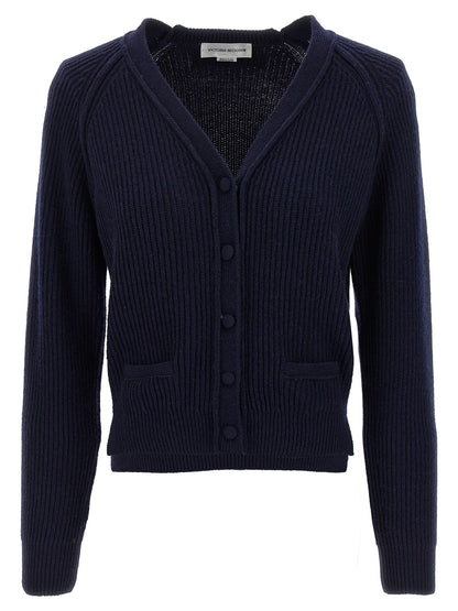 Victoria Beckham Blue Wool Cardigan
