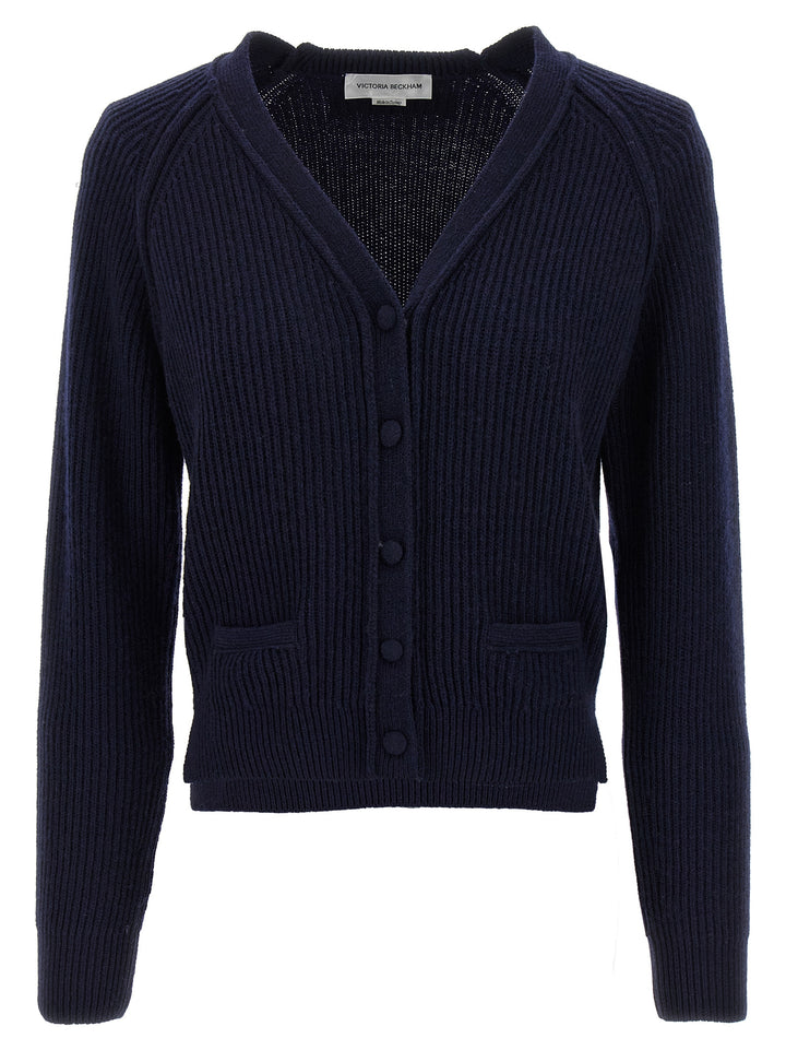 Victoria Beckham Blue Wool Cardigan