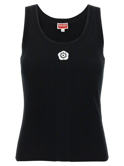 Kenzo Black Viscose Sleeveles T-Shirt