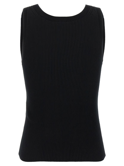 Kenzo Black Viscose Sleeveles T-Shirt