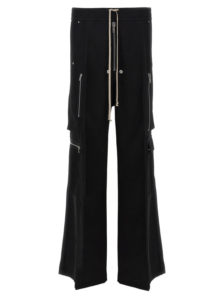 Rick Owens Black Wool Cargo Pants