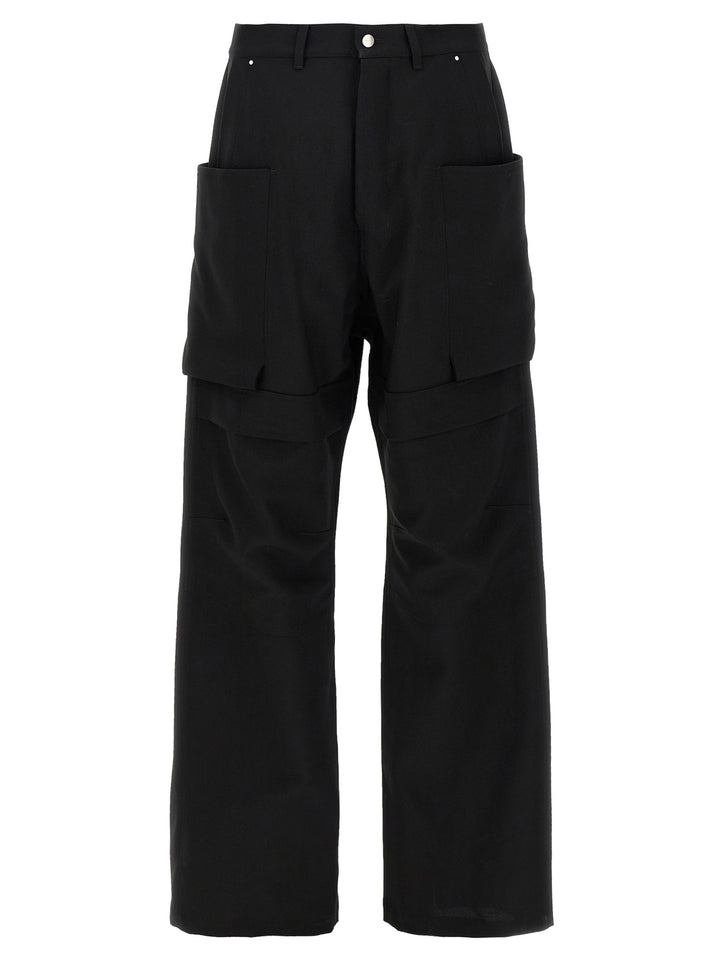 Rick Owens Black Virgin Wool Cargo Pants
