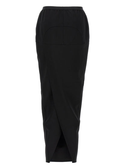 Rick Owens Black Wool Mini Skirt