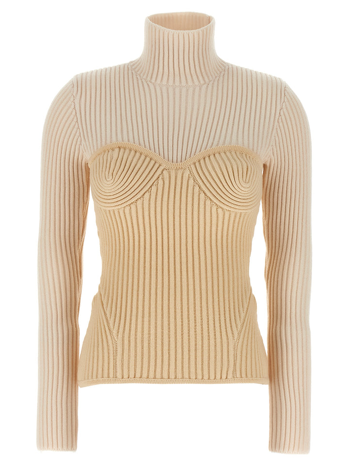 Jean Paul Gaultier Beige Merino Wool Cardigan