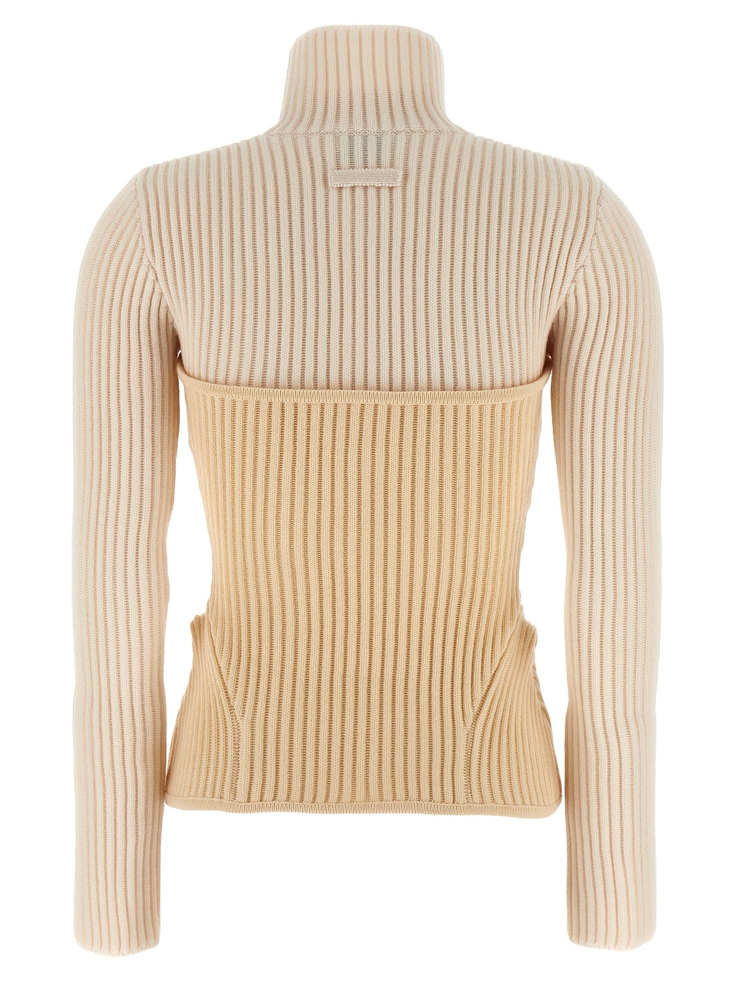 Jean Paul Gaultier Beige Merino Wool Cardigan