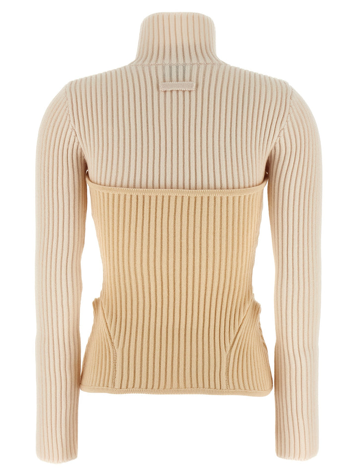 Jean Paul Gaultier Beige Merino Wool Cardigan