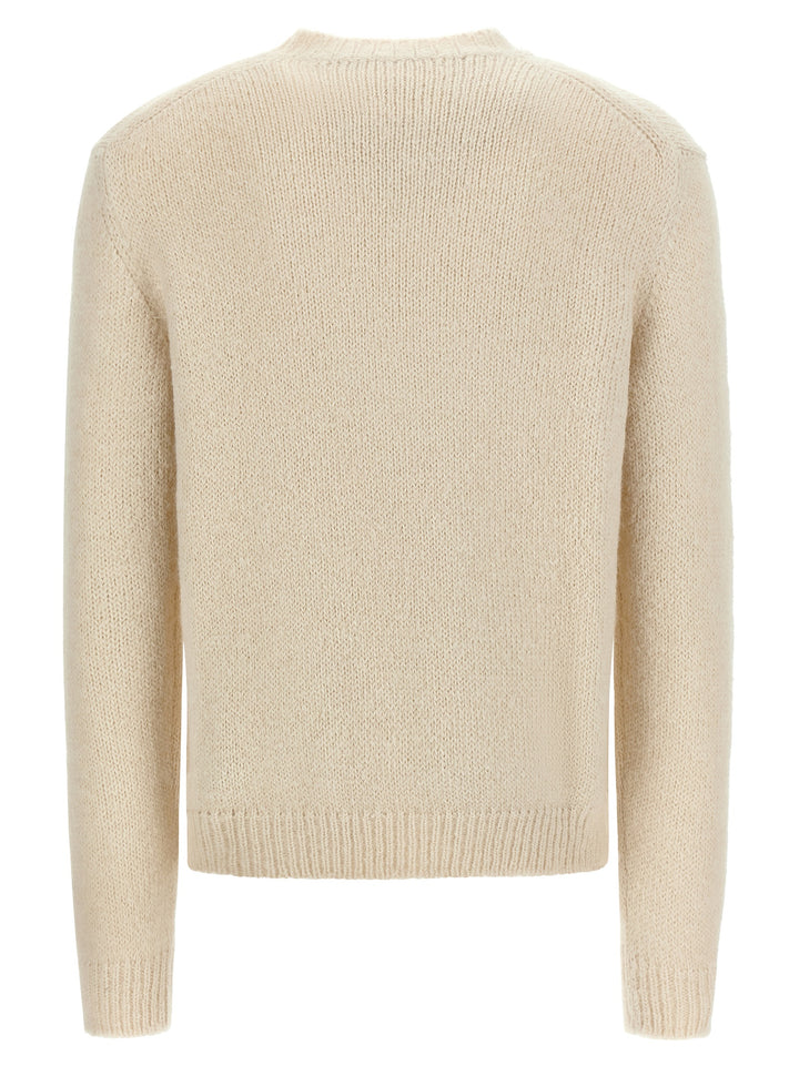 Jil Sander White Alpaca Leather Cardigan