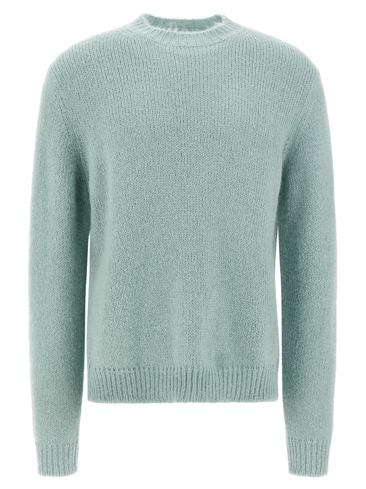 Jil Sander Blue Alpaca Leather Cardigan