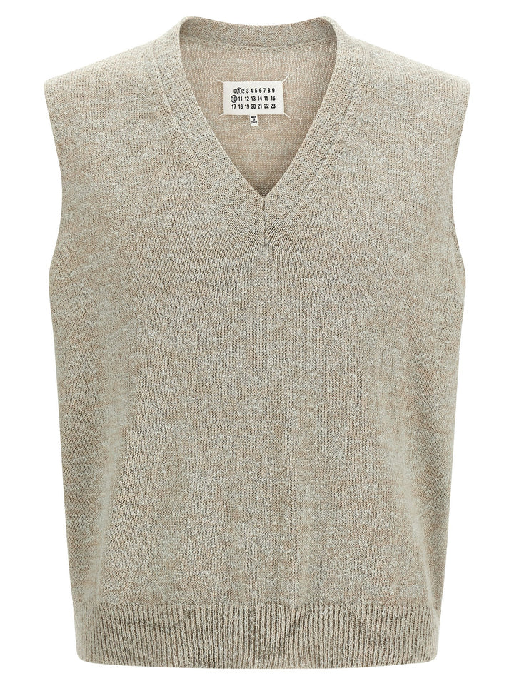 Maison Margiela Beige Cotton Sleeveles Sweater
