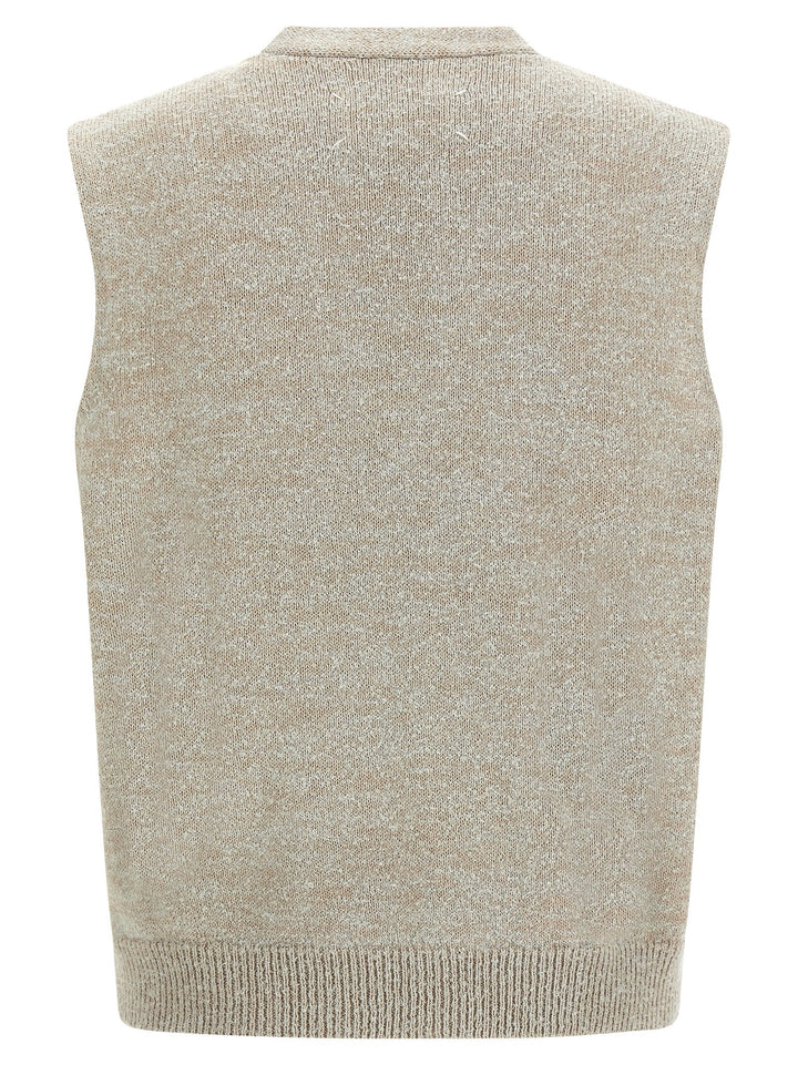 Maison Margiela Beige Cotton Sleeveles Sweater