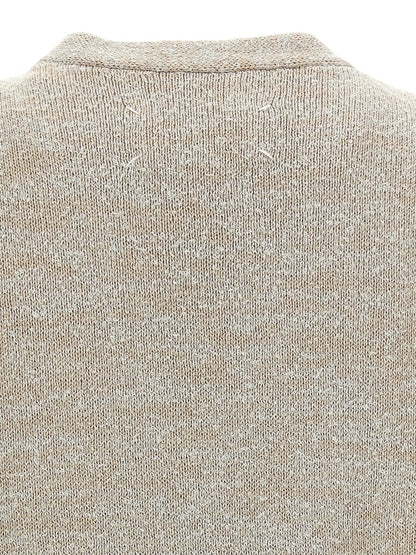 Maison Margiela Beige Cotton Sleeveles Sweater