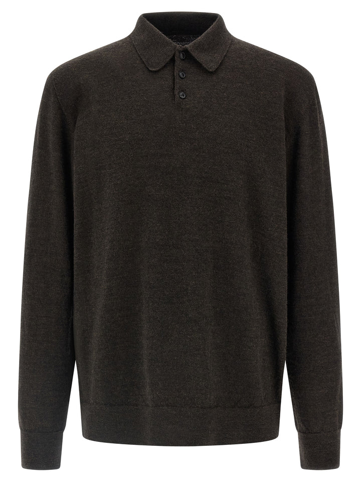 Maison Margiela Brown Wool Polo Shirt